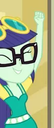 Size: 173x407 | Tagged: safe, derpibooru import, screencap, blueberry cake, best trends forever, equestria girls, equestria girls series, background human, best trends forever: twilight sparkle, cropped, eyes closed, female, glasses