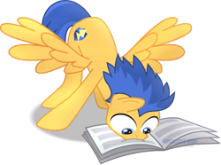 Size: 1166x866 | Tagged: safe, artist:jucamovi1992, derpibooru import, flash sentry, pegasus, pony, animated, cutie mark, face down ass up, gif, male, newspaper, reading, wings