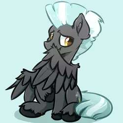 Size: 4000x4000 | Tagged: safe, artist:witchtaunter, derpibooru import, thunderlane, pegasus, pony, blue background, cute, ear fluff, looking at you, male, shy, simple background, solo, stallion, thunderbetes, unshorn fetlocks, wing fluff