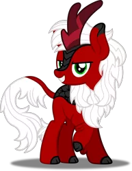 Size: 6755x8750 | Tagged: safe, artist:vector-brony, derpibooru import, oc, oc:tricky fox, kirin, sounds of silence, absurd resolution, cloven hooves, kirinified, male, quadrupedal, raised hoof, simple background, solo, species swap, teeth, transparent background