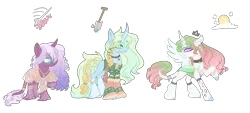Size: 1582x718 | Tagged: safe, artist:jaysey, derpibooru import, oc, unofficial characters only, changepony, classical unicorn, hybrid, pony, unicorn, base used, clothes, cloven hooves, crack ship offspring, curved horn, female, horn, hybrid wings, interspecies offspring, leonine tail, magical lesbian spawn, magical threesome spawn, mare, multiple parents, next generation, offspring, parent:fleur-de-lis, parent:mistmane, parent:princess celestia, parent:princess luna, parent:queen chrysalis, parent:rockhoof, parent:tempest shadow, parents:chryslestia, parents:luna-de-tempest, parents:rockmane, see-through, simple background, transparent background, unshorn fetlocks, wings