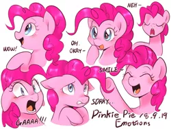 Size: 1024x768 | Tagged: safe, artist:haden-2375, derpibooru import, pinkie pie, earth pony, pony, cute, diapinkes, emotions, expressions, female, floppy ears, mare, simple background, white background