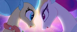 Size: 1920x808 | Tagged: cute, derpibooru import, duo, female, like mother like daughter, looking at each other, mare, mother and child, mother and daughter, my little pony: the movie, one small thing, princess skystar, profile, queen novo, safe, screencap, seapony (g4), seaquestria, singing, underwater