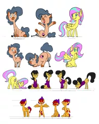 Size: 2400x3000 | Tagged: suggestive, artist:vinny, derpibooru import, oc, oc:heartspring, oc:iggy the kidd, oc:star shower, oc:swaggy pone, unofficial characters only, earth pony, pegasus, pony, amputee, ass up, butt, cocky, discontented, face down ass up, happy, iwtcird, kamina sunglasses, meme, plot, poses, reaction, socks (coat marking), sunglasses