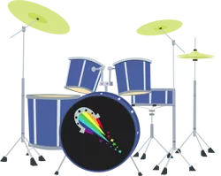 Size: 4000x3186 | Tagged: safe, artist:mlpcreativelab, derpibooru import, pinkie pie, equestria girls, rainbow rocks, .ai available, .svg available, cymbals, drum kit, drums, hi-hat, logo, musical instrument, no pony, object, simple background, transparent background, vector