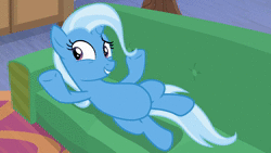Size: 1280x720 | Tagged: safe, derpibooru import, edit, screencap, starlight glimmer, trixie, pony, unicorn, road to friendship, animated, blinking, chair, couch, desk, draw me like one of your french girls, duo, female, guidance counselor, hooves on the table, kite, lantern, listening, loop, mare, out of context, prone, sassy, school of friendship, side, sitting, smiling, sound, starlight's office, turning, webm