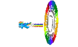 Size: 441x267 | Tagged: safe, artist:spaceship180, derpibooru import, rainbow dash, pony, manepxls, pixel art, pxls.space, simple background, solo, sonic rainboom, transparent background