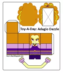 Size: 600x699 | Tagged: safe, artist:grapefruitface1, derpibooru import, adagio dazzle, equestria girls, rainbow rocks, arts and crafts, craft, papercraft, printable, toy a day