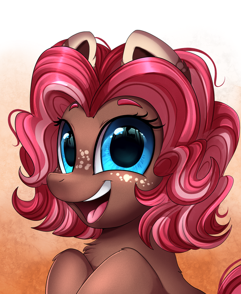 Size: 1446x1764 | Tagged: safe, artist:pridark, derpibooru import, oc, oc:ginger, earth pony, pony, blue eyes, bust, chest fluff, commission, cute, female, open mouth, portrait, solo