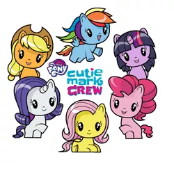 Size: 1440x1400 | Tagged: applejack, cutie mark crew, derpibooru import, fluttershy, happy meal, mane six, mane six opening poses, mcdonald's, mcdonald's happy meal toys, my little pony logo, pinkie pie, rainbow dash, rarity, safe, toy, twilight sparkle