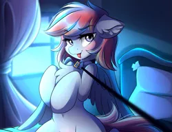 Size: 2959x2273 | Tagged: suggestive, artist:airiniblock, derpibooru import, oc, oc:arian blaze, unofficial characters only, pegasus, pony, adorasexy, bed, bedroom eyes, belly button, blushing, cheek fluff, chest fluff, collar, cropcon, cropped, curtains, cute, dominant pov, drool, ear fluff, female, femsub, floppy ears, leash, mare, moonlight, night, open mouth, pet play, pillow, rcf community, sexy, solo, solo female, submissive, tongue out, window