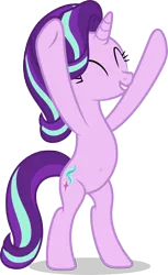Size: 5000x8183 | Tagged: safe, artist:luckreza8, derpibooru import, starlight glimmer, pony, unicorn, road to friendship, .svg available, absurd resolution, belly button, bipedal, eyes closed, female, mare, simple background, solo, transparent background, vector