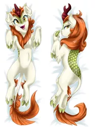 Size: 900x1203 | Tagged: artist:bluekite-falls, artist:sky-railroad, autumn blaze, body pillow, body pillow design, derpibooru import, happy, kirin, lightly watermarked, looking at you, looking back, looking back at you, safe, sounds of silence, watermark