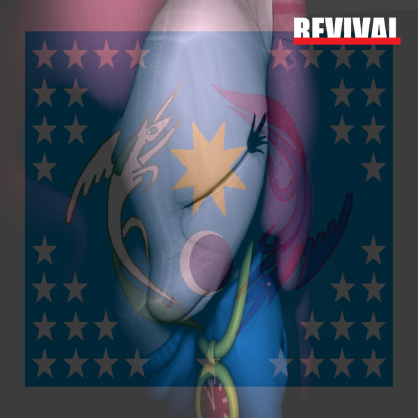 Size: 4095x4095 | Tagged: safe, artist:kjmusicalx, derpibooru import, pinkie pie, ponified, pony, 3d, absurd resolution, album cover, cover, eminem, equestrian flag, flag, parody, ponified album cover, rapper pie, revival, solo, source filmmaker