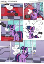 Size: 3000x4356 | Tagged: suggestive, artist:perfectblue97, derpibooru import, twilight sparkle, pony, unicorn, comic:shadows of the past, breaking the fourth wall, buy some apples, canterlot, canterlot castle, censored, comic, shadow, unicorn twilight, unnecessary censorship