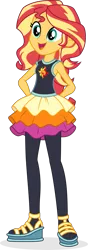 Size: 693x1976 | Tagged: safe, artist:punzil504, derpibooru import, sunset shimmer, equestria girls, alternate costumes, clothes, clothes swap, cutie mark, cutie mark on clothes, female, hands behind back, open mouth, simple background, solo, sunset shimmer day, transparent background