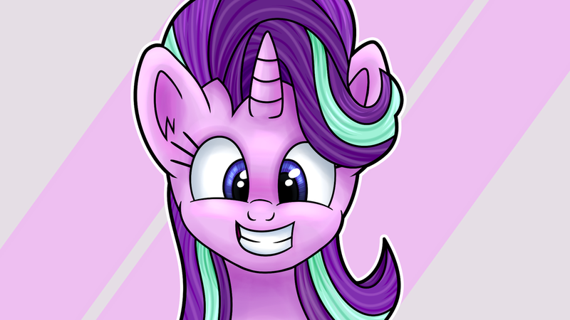 Size: 1280x720 | Tagged: safe, alternate version, artist:wellfugzee, derpibooru import, starlight glimmer, pony, unicorn, abstract background, cute, female, glimmerbetes, mare, smiling, solo, squee, wallpaper