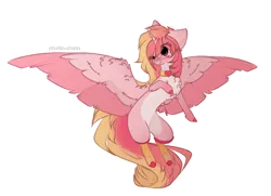 Size: 1548x1120 | Tagged: safe, artist:little-sketches, derpibooru import, oc, oc:cupid, unofficial characters only, alicorn, pony, alicorn oc, chest fluff, clothes, female, horn, mare, one eye closed, simple background, socks, solo, transparent background, wings, wink