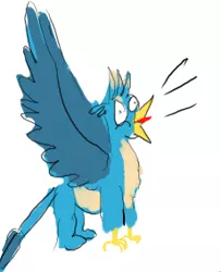 Size: 230x283 | Tagged: safe, artist:horsesplease, derpibooru import, gallus, gryphon, behaving like a rooster, crowing, faic, gallus the rooster, majestic as fuck, namesake, paint tool sai, solo