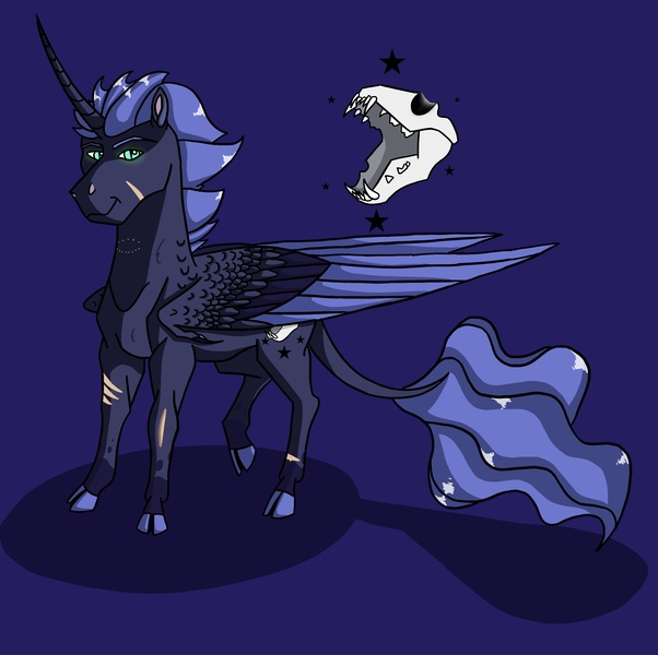 Size: 2205x2199 | Tagged: safe, artist:emmalorelai, artist:venommocity, derpibooru import, oc, oc:panther, unofficial characters only, alicorn, image, jpeg, offspring, parent:king sombra, parent:princess luna, parents:lumbra, solo