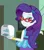 Size: 633x720 | Tagged: safe, derpibooru import, screencap, rarity, equestria girls, equestria girls series, happily ever after party, bracelet, cropped, female, frilly design, glasses, glasses rarity, happily ever after party: rarity, image, jewelry, looking back, pencil skirt, png, projector, rarity peplum dress, rarity's glasses, sleeveless, solo