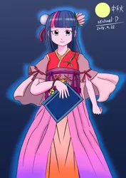 Size: 3038x4300 | Tagged: artist:cvkt500, clothes, derpibooru import, dress, female, human, humanized, looking at you, safe, solo, twilight sparkle