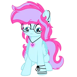 Size: 1024x1024 | Tagged: safe, artist:bezziie, derpibooru import, oc, oc:strawberry pie, pegasus, pony, female, glasses, mare, simple background, solo, transparent background