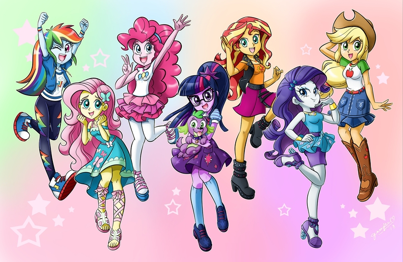 Size: 4404x2856 | Tagged: safe, artist:chibi-jen-hen, derpibooru import, applejack, fluttershy, pinkie pie, rainbow dash, rarity, sci-twi, spike, spike the regular dog, sunset shimmer, twilight sparkle, dog, equestria girls, equestria girls series, boots, clothes, converse, cowboy boots, cowboy hat, feet, female, geode of empathy, geode of fauna, geode of shielding, geode of sugar bombs, geode of super speed, geode of super strength, geode of telekinesis, hat, humane five, humane seven, humane six, looking at you, magical geodes, open mouth, sandals, shoes, sneakers