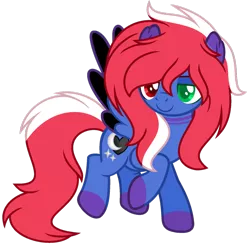 Size: 1024x1002 | Tagged: safe, artist:bloodlover2222, derpibooru import, oc, oc:starry heart, pegasus, pony, female, heterochromia, mare, simple background, solo, transparent background