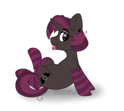 Size: 4584x4091 | Tagged: safe, artist:hellishprogrammer, derpibooru import, oc, oc:dark nebula, unofficial characters only, pony, unicorn, icey-verse, absurd resolution, bedroom eyes, clothes, commission, ear piercing, earring, eyeshadow, female, heart eyes, jewelry, magical lesbian spawn, makeup, mare, next generation, offspring, parent:moondancer, parent:oc:nocturne scroll, parents:canon x oc, parents:moonscroll, piercing, simple background, socks, solo, striped socks, tongue out, tongue piercing, transparent background, wingding eyes, ych result