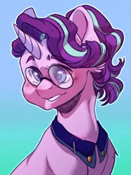 Size: 1200x1600 | Tagged: safe, artist:yuyusunshine, derpibooru import, starlight glimmer, pony, unicorn, female, glasses, mare, smiling, solo