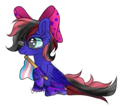 Size: 536x448 | Tagged: safe, artist:winanya, derpibooru import, oc, oc:skitzy, pegasus, pony, clothes, commission, female, glasses, lgbt, mare, pride, pride flag, ribbon, simple background, socks, solo, trans girl, transgender, transgender pride flag, transparent background, ych result