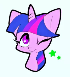 Size: 1120x1233 | Tagged: safe, artist:asg, artist:asg5528, derpibooru import, twilight sparkle, alicorn, pony, female, mare, one eye closed, simple background, solo, wink