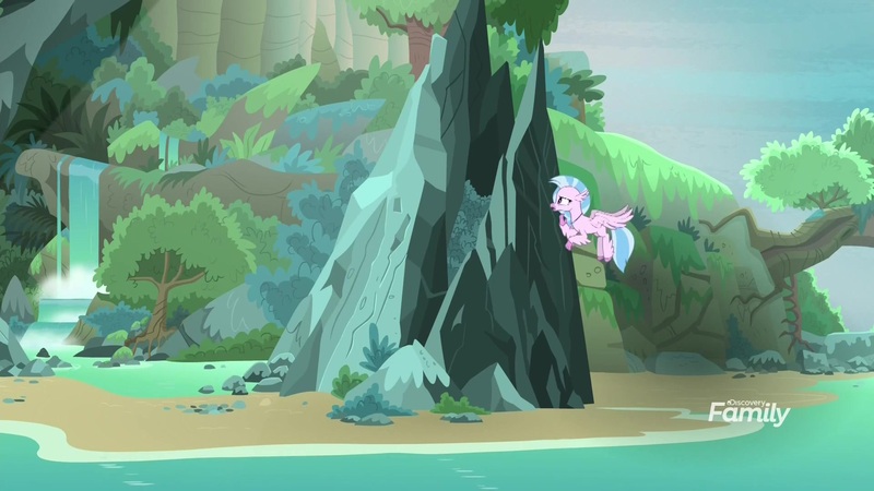 Size: 1920x1080 | Tagged: classical hippogriff, derpibooru import, hippogriff, safe, screencap, silverstream, solo, waterfall, what lies beneath