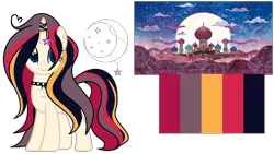 Size: 1288x724 | Tagged: safe, artist:cosmicwitchadopts, derpibooru import, oc, unofficial characters only, pony, unicorn, female, mare, palace, reference sheet, simple background, solo, transparent background
