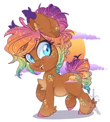 Size: 1024x1134 | Tagged: safe, artist:silent-shadow-wolf, derpibooru import, oc, oc:sunkiss reverie, unofficial characters only, earth pony, pony, chibi, cute, digital art, ear fluff, female, lightly watermarked, mare, open mouth, signature, simple background, solo, transparent background, watermark, wide eyes