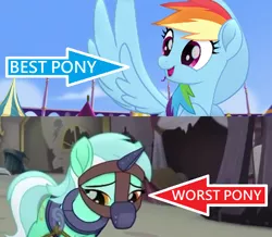 Size: 499x436 | Tagged: abuse, background pony strikes again, best pony, derpibooru import, downvote bait, edit, edited screencap, lyrabuse, lyra heartstrings, my little pony: the movie, op is wrong, rainbow dash, safe, screencap, worst pony