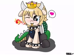 Size: 960x720 | Tagged: safe, artist:parn, derpibooru import, ponified, pony, bowser, bowsette, fanart, heart, pictogram, rule 63, super crown, super mario bros.