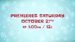 Size: 1280x720 | Tagged: autumn, best gift ever, date, derpibooru import, discovery family, no pony, october, premiere, release date, safe, saturday, screencap, snow, snowflake, text, text only, time
