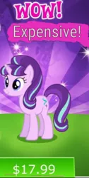 Size: 260x516 | Tagged: crack is cheaper, cropped, derpibooru import, edit, edited screencap, expensive, gameloft, greedloft, meme, safe, screencap, starlight glimmer, sunburst background, truth, why gameloft why, wow, wow! glimmer
