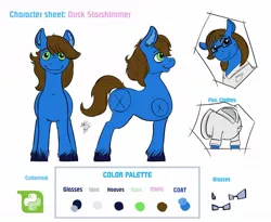 Size: 1280x1051 | Tagged: artist:denton, clothes, derpibooru import, glasses, oc, oc:dusk starshimmer, reference sheet, safe, unofficial characters only, vest
