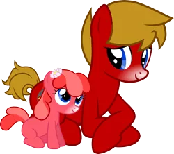 Size: 5000x4447 | Tagged: safe, artist:pilot231, derpibooru import, oc, oc:hope mustang, oc:max mustang, earth pony, pony, absurd resolution, female, filly, flower, flower in hair, foal, lying down, male, pair, siblings, simple background, sitting, snow tip nose, stallion, transparent background, vector