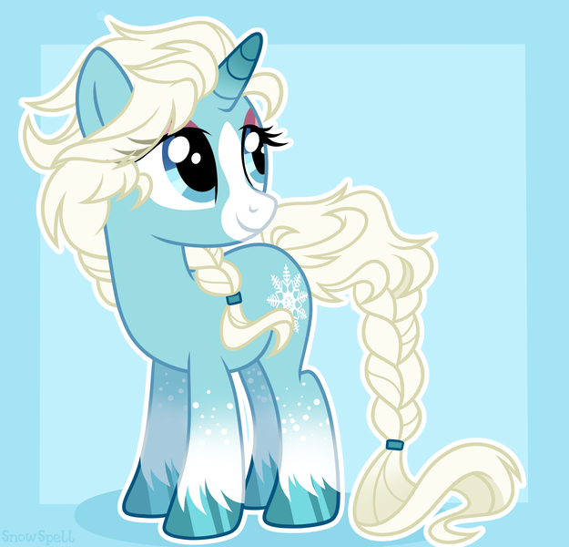 Size: 4888x4694 | Tagged: safe, artist:dreamyeevee, derpibooru import, oc, oc:snow spell, absurd resolution, not elsa, solo