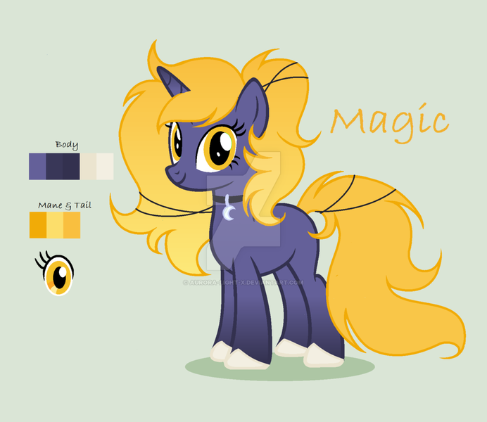 Size: 1024x888 | Tagged: safe, artist:aurora-light-x, derpibooru import, oc, oc:magic, pony, unicorn, deviantart watermark, female, mare, obtrusive watermark, reference sheet, simple background, solo, watermark