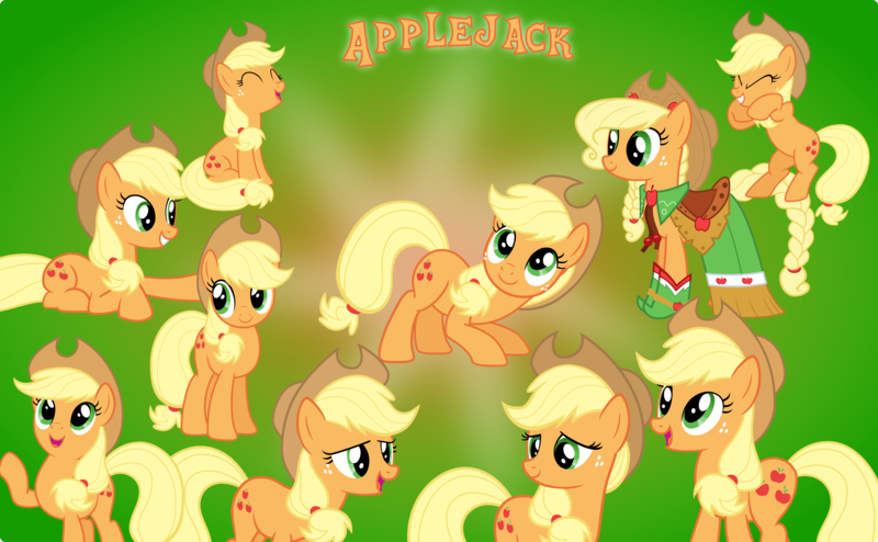 Size: 5000x3090 | Tagged: safe, artist:pilot231, derpibooru import, applejack, earth pony, pony, canon, clothes, collection, cute, dress, female, gala dress, gradient background, laughing, lying down, mare, sitting, smiling, vector