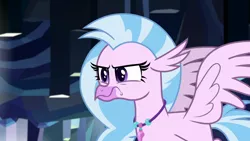 Size: 1280x720 | Tagged: angry, confrontation, courage, derpibooru import, female, hippogriff, jewelry, necklace, safe, screencap, silverstream, solo, what lies beneath