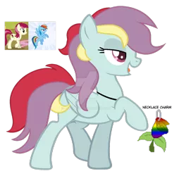 Size: 1280x1314 | Tagged: safe, artist:lilygarent, derpibooru import, rainbow dash, roseluck, oc, pegasus, pony, female, magical lesbian spawn, mare, offspring, parent:rainbow dash, parent:roseluck, simple background, solo focus, transparent background