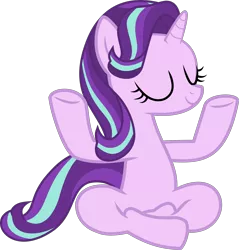 Size: 3000x3143 | Tagged: safe, artist:wissle, derpibooru import, starlight glimmer, pony, unicorn, a rockhoof and a hard place, eyes closed, female, high res, lotus position, mare, meditation, simple background, sitting, solo, transparent background, vector