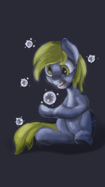 Size: 640x1136 | Tagged: safe, artist:stink111, derpibooru import, derpy hooves, pegasus, pony, bubble, solo