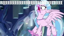 Size: 1920x1080 | Tagged: caption, classical hippogriff, cute, derpibooru import, diastreamies, edit, edited screencap, faic, female, hippogriff, image macro, meme, nightmare cave, rage, reeee, safe, screencap, silverrage, silverstream, solo, text, what lies beneath